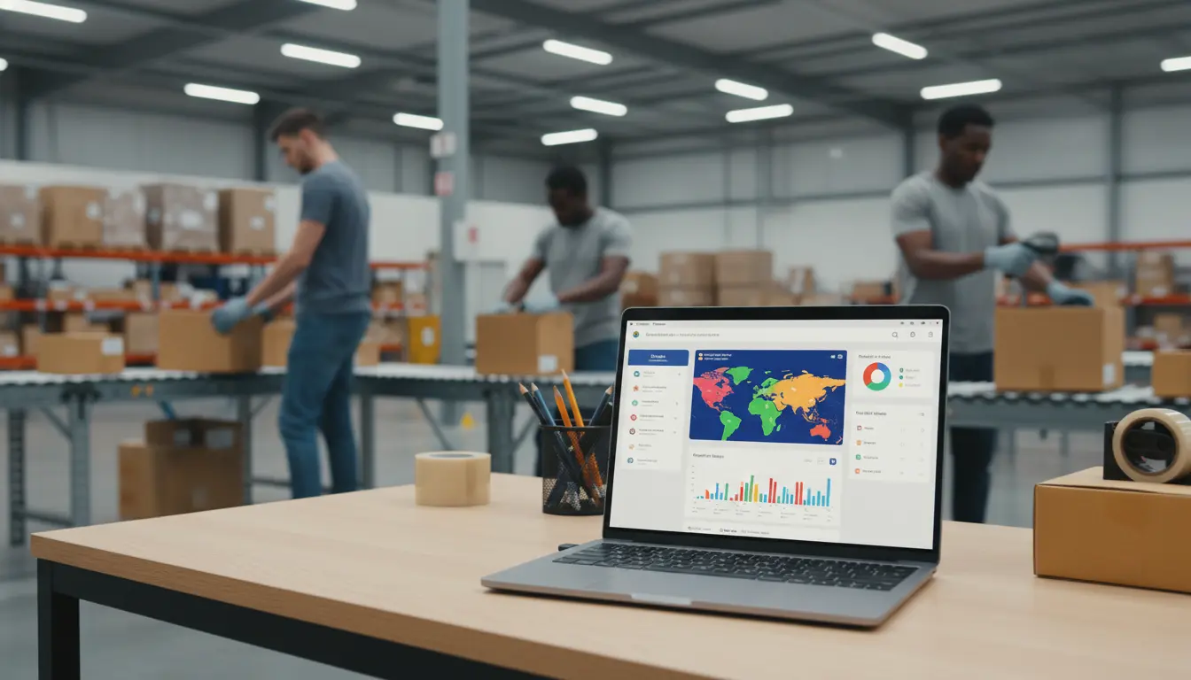 Shopify order dashboard connected to warehouse fulfillment operations with barcode scanning and packing.