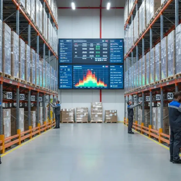 Warehouse staff performing inventory cycle counts and barcode scanning inside a modern 3PL warehouse.