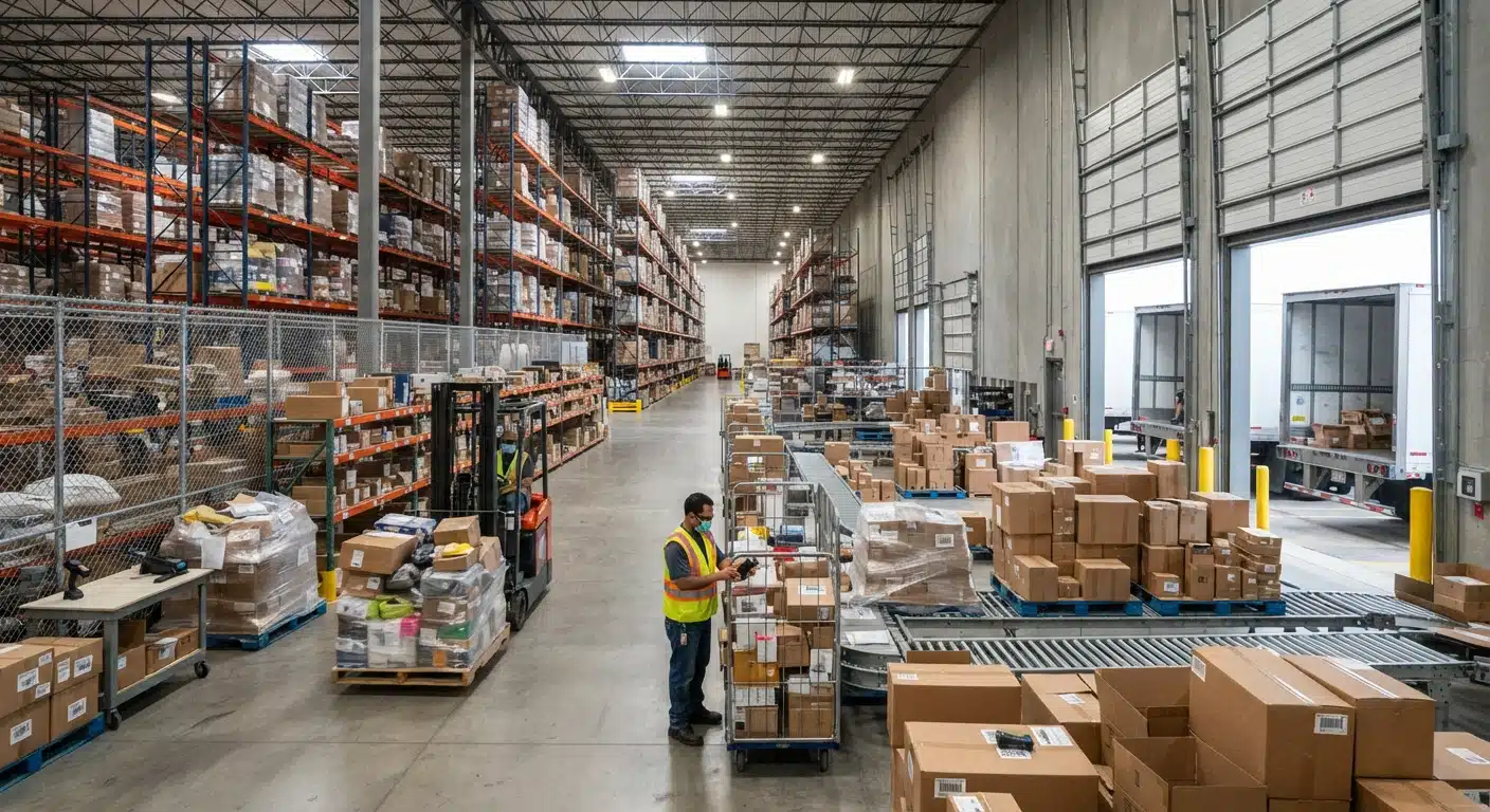 Warehouse team fulfilling Amazon FBM orders in a Vancouver 3PL facility